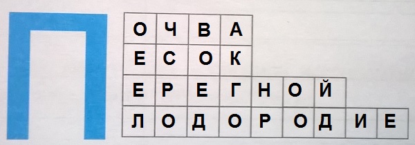 Впиши в клетки слова, которые начинаются на букву "П"